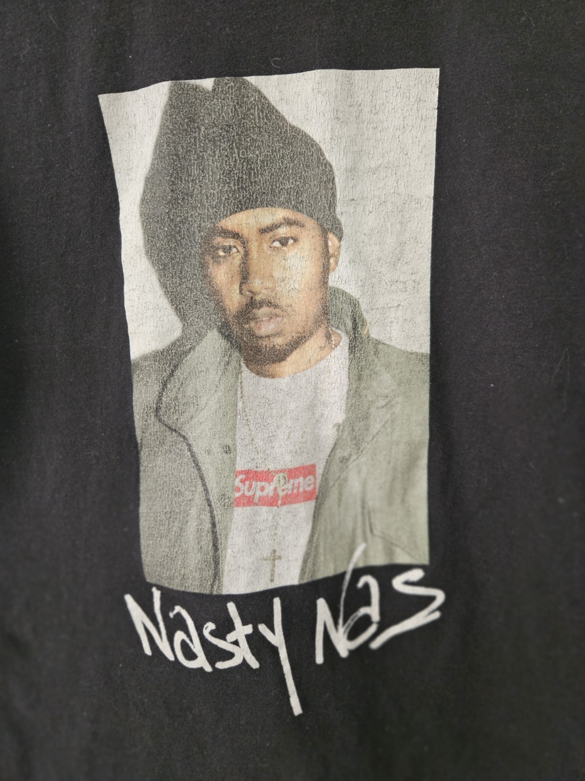 Supreme Nas “Nasty Nas” Box Logo S/S Top Black Size XL gallery