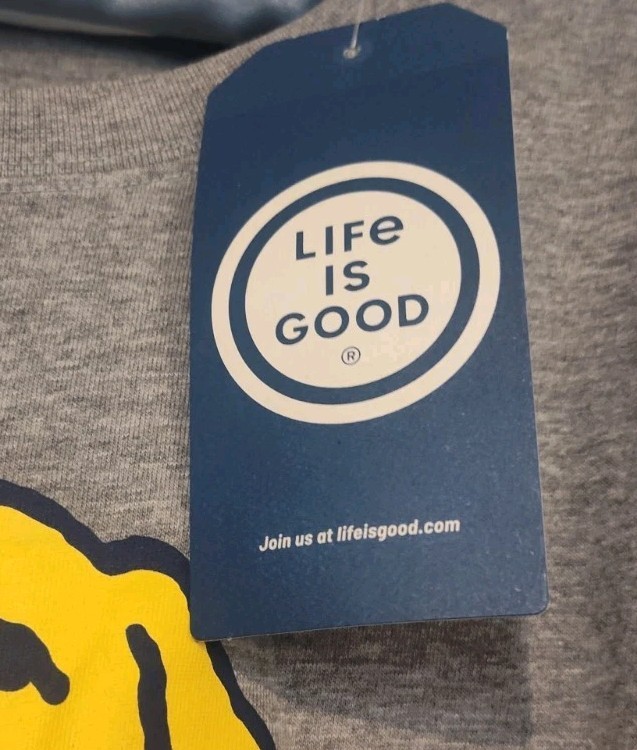 Life Is Good Peace Love Dogs Crusher T-Shirt Cotton/Polyester Gray S/S Sz XL NWT gallery