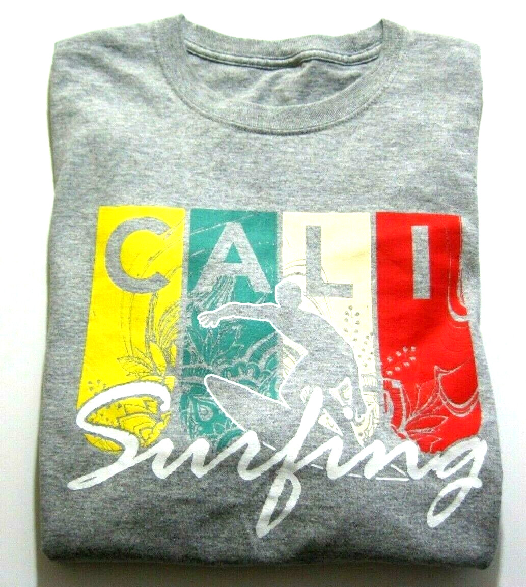 California Beach Ocean Surfing Mens Large Graphic T-Shirt Short Sleeves gallery