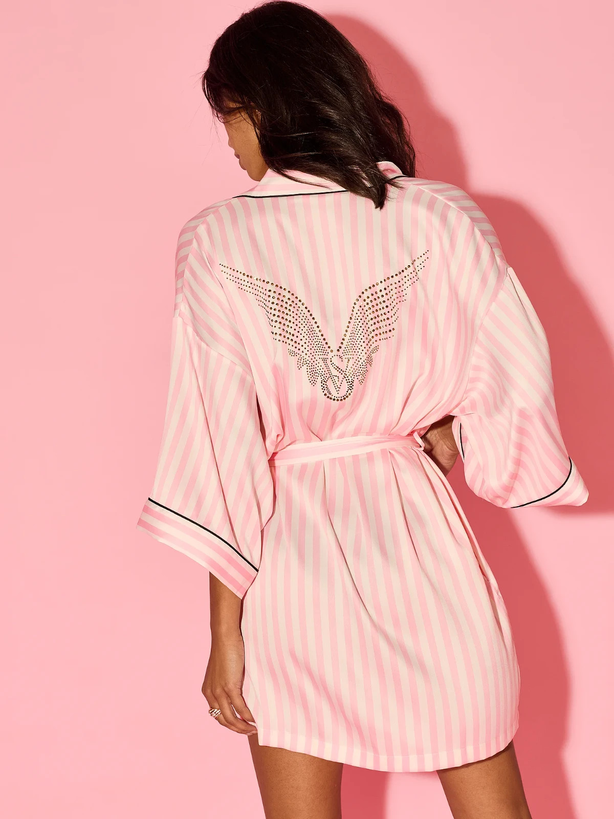 Victoria’s Secret Fashion Show 2025 Rhinestone Angel Wings Robe Stripe XS/S