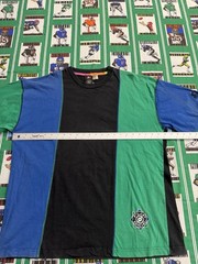 90s Starter Flip Side Colorblock Black Blue Green XL Crew Neck Logo T-Shirt