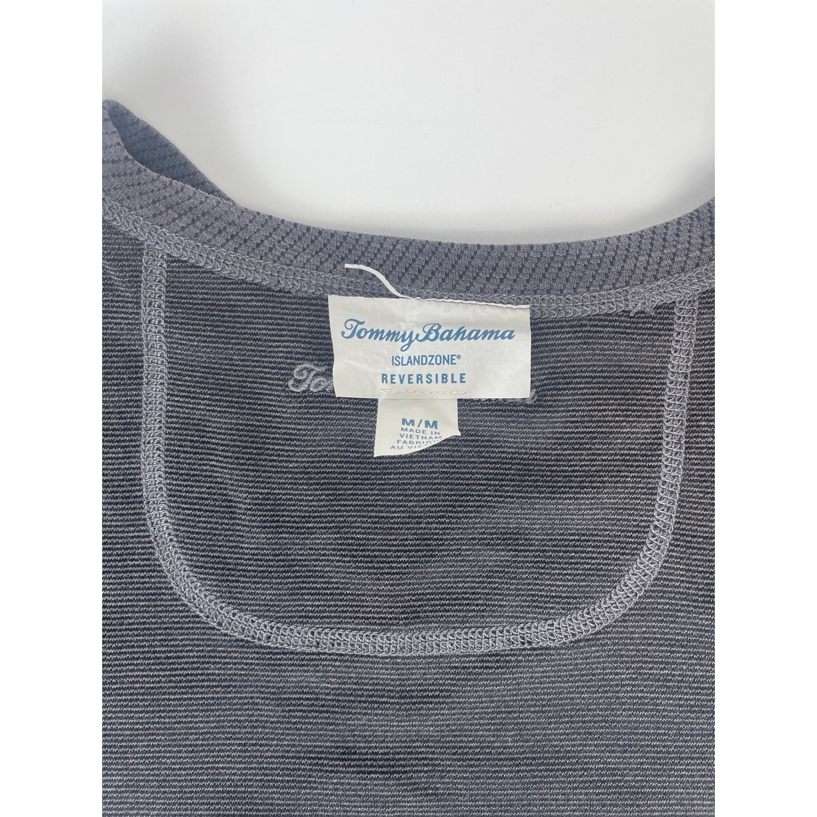 Tommy Bahama Island Zone Reversible Shirt Men’s M Charcoal Gray Vacation Beach gallery