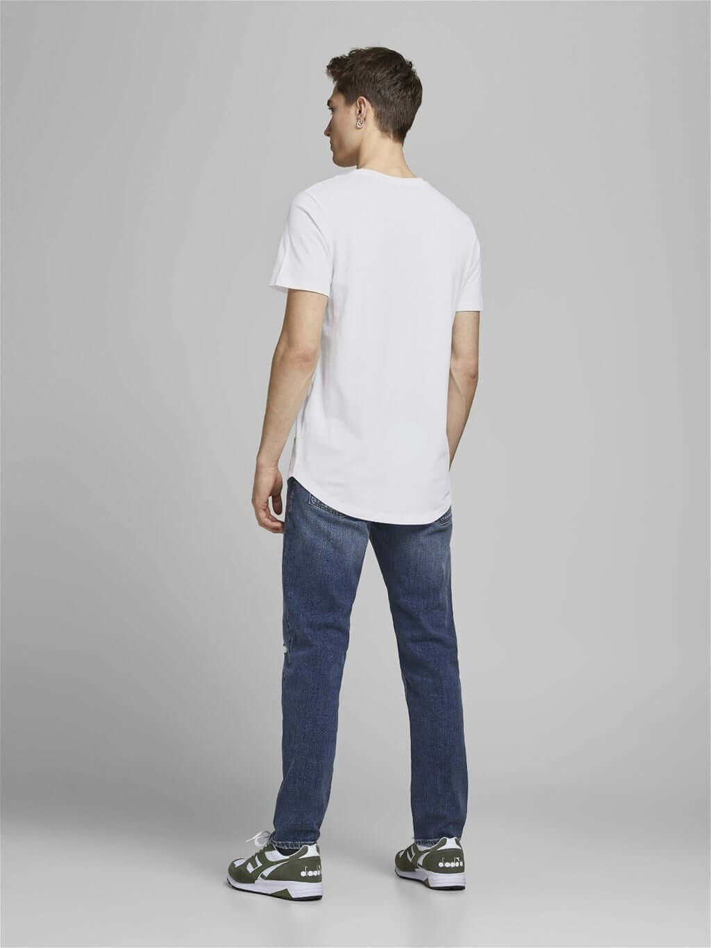 Jack & Jones 5 Pack JJENOA 100% Cotton Crew Neck T-Shirts - White/Navy/Black/Oli gallery