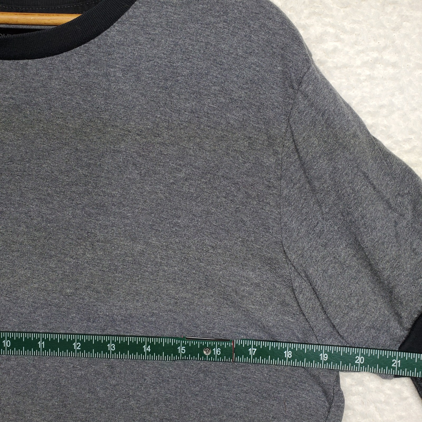 Men's Ringer Twofer Shirt Medium Gray Black Thermal Sleeve MMA Y2K Skater 90's gallery