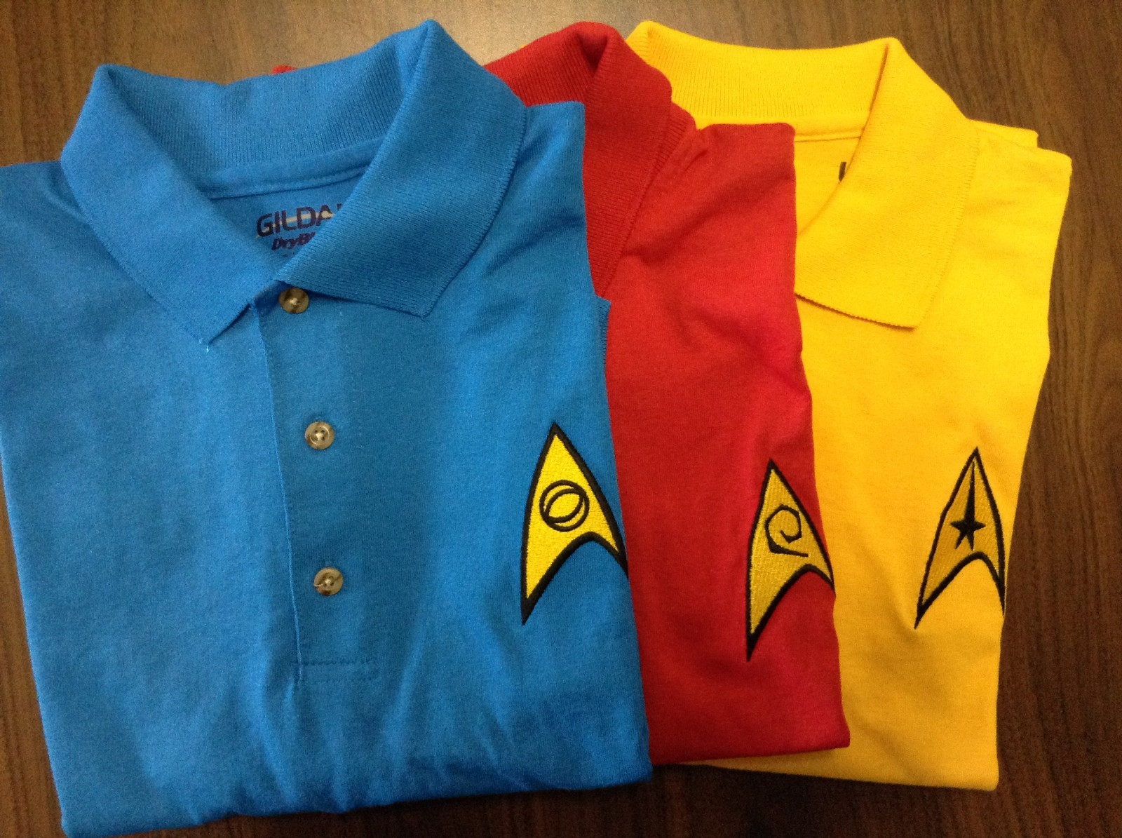 STAR TREK MEN'S UNIFORM COMMAND PATCH POLO SHIRT "JERZEES" LICENSED gallery