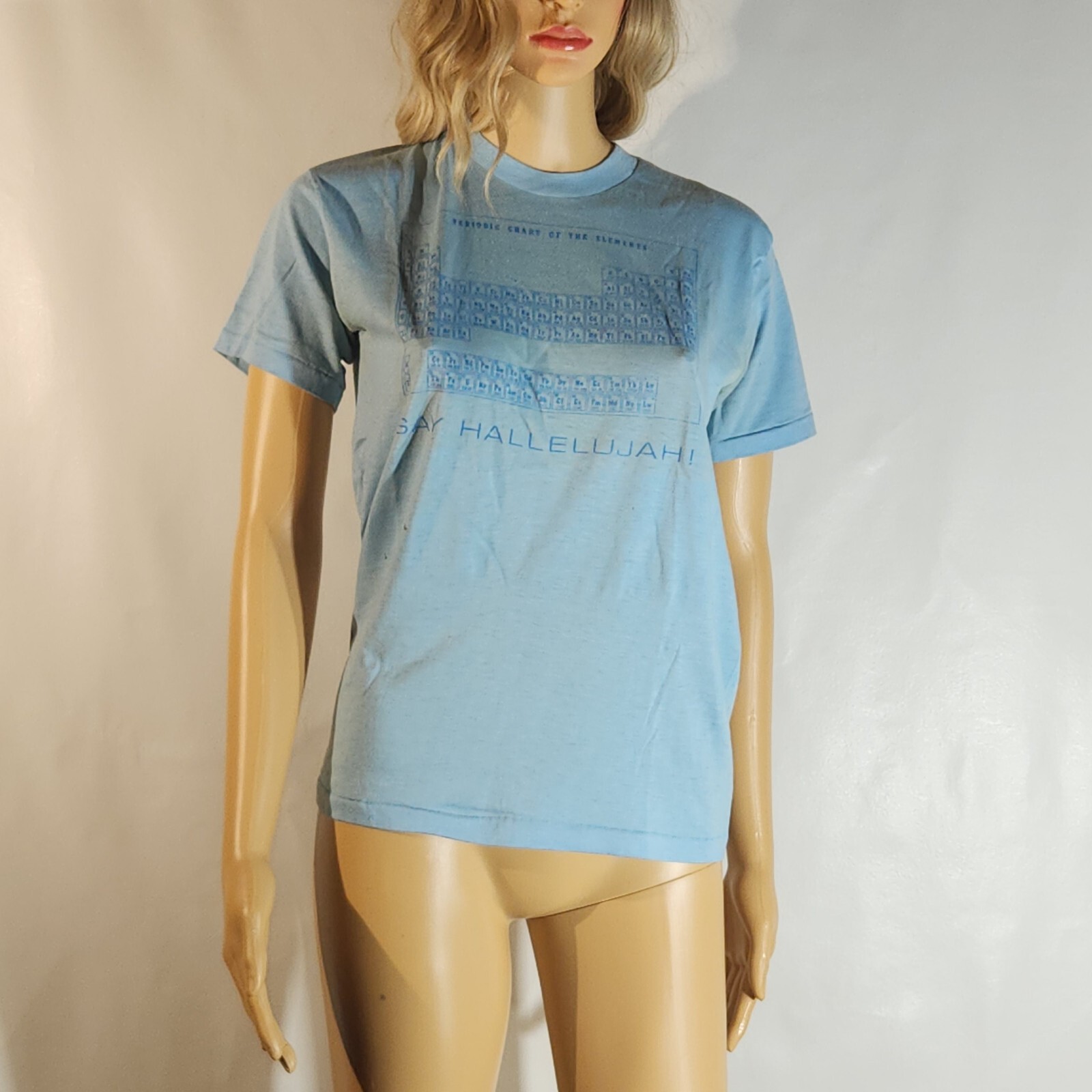 VINTAGE Fine T by R&D Single Stitch T-Shirt PERIODIC TABLE OF THE ELEMENTS 70s M