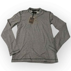 Vintage 1946 Mens Stretch Button-Placket Henley Shirt, Charcoal Heather 0535S