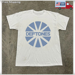 Deftones Circle Logo T-shirt, Unisex White T-shirt, Size S-5XL