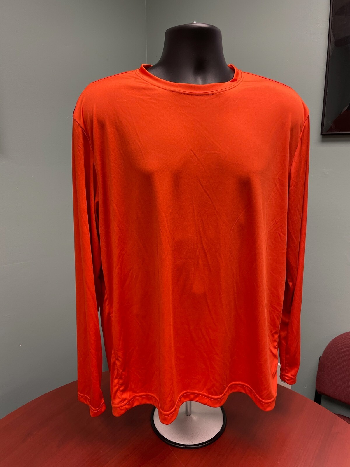 Sport-Tek Neon Orange L Long Sleeve PosiCharge Competitor Tee