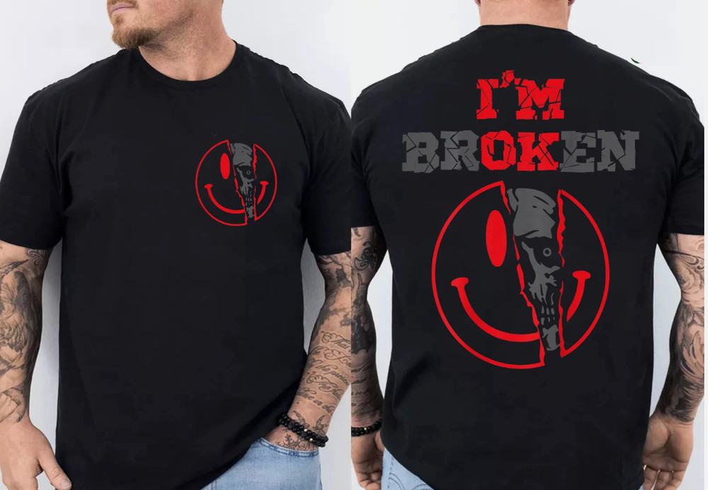 Confused Smile Im OK Broken Invisible Illness 2 Sided Graphic Shirt