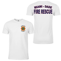 Miami-Dade Fire Rescue Firefighter Graphic T-Shirt, Soft Cotton Blend Shirt with