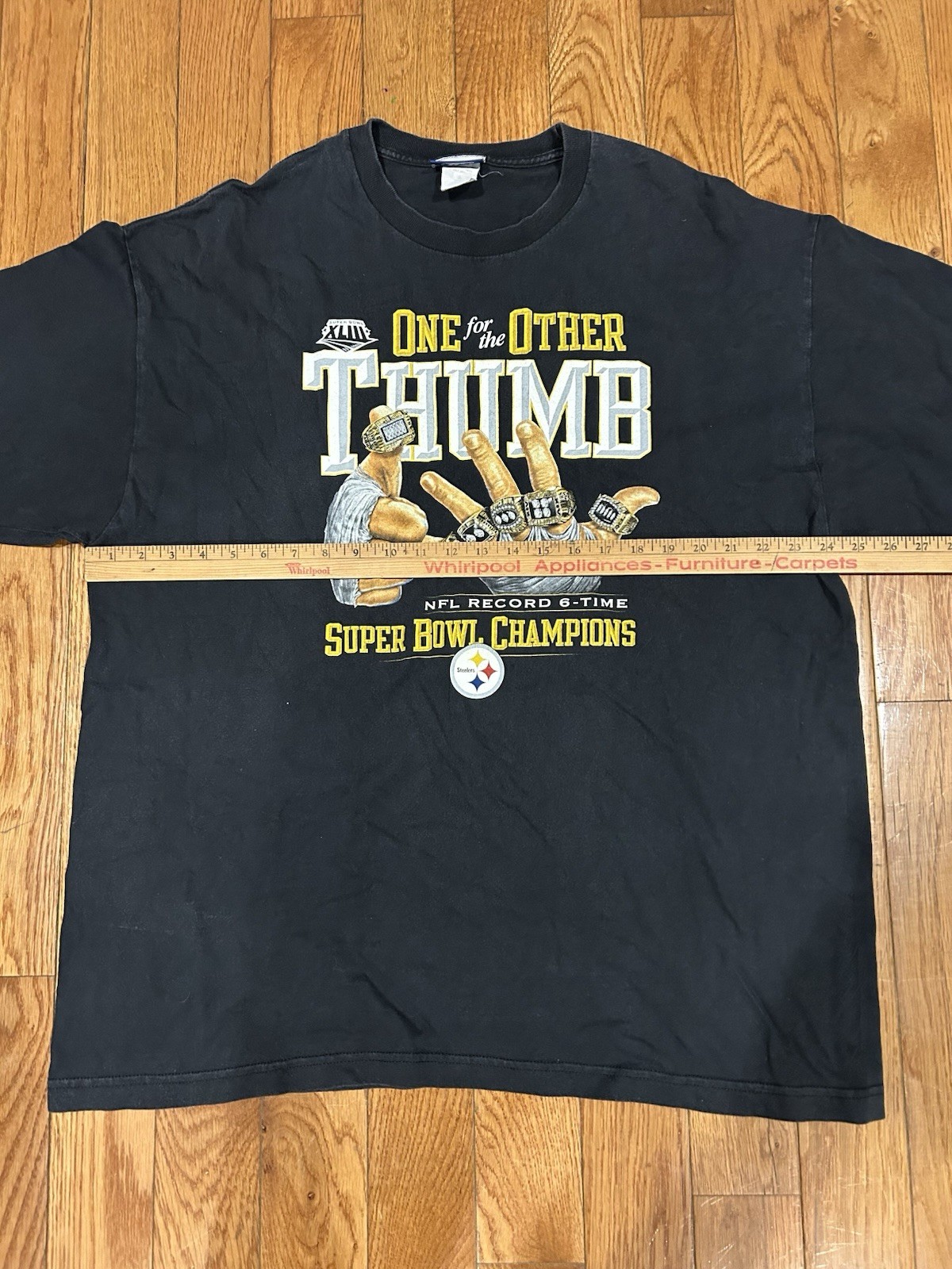Vintage Pittsburgh Steelers Shirt XL Reebok One for the Other Thumb Super Bowl 6 gallery