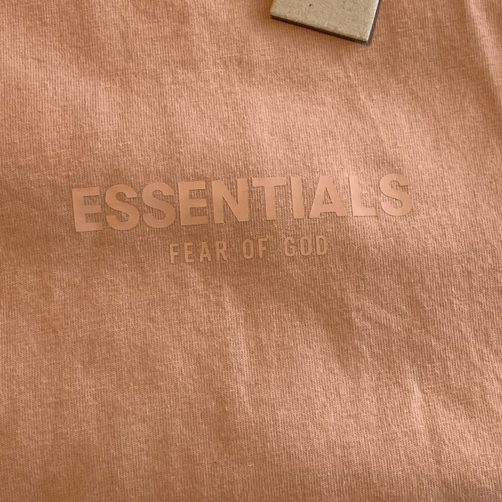 New Men’s Fear of God FOG Essentials 3M Logo Blush Pink Boxy XL Shirt Authentic gallery