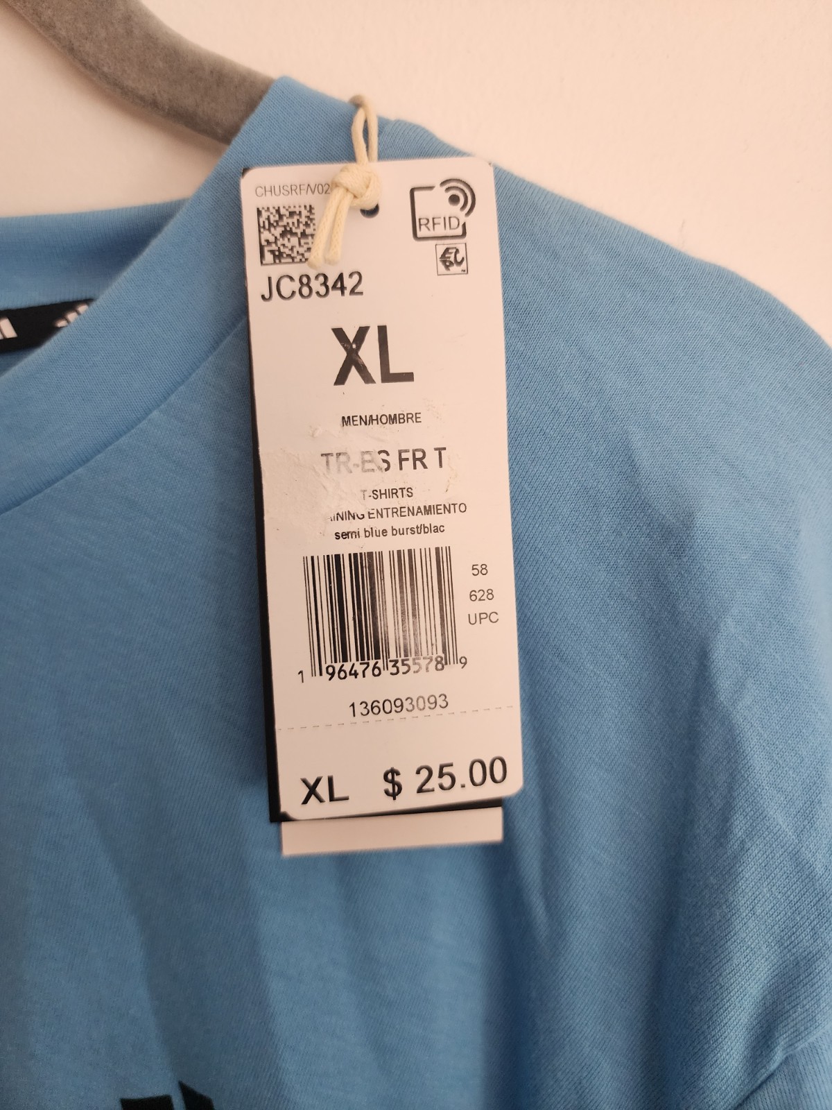 Adidas Men's Train Essentials Short Sleeve T-Shirt Semi Blue Size XL JC8342 gallery