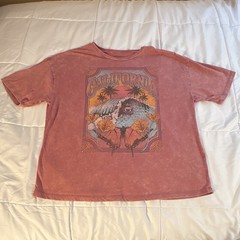 Mighty Fine Men’s Pink California Graphic Crew Neck Cotton Blend T-Shirt L