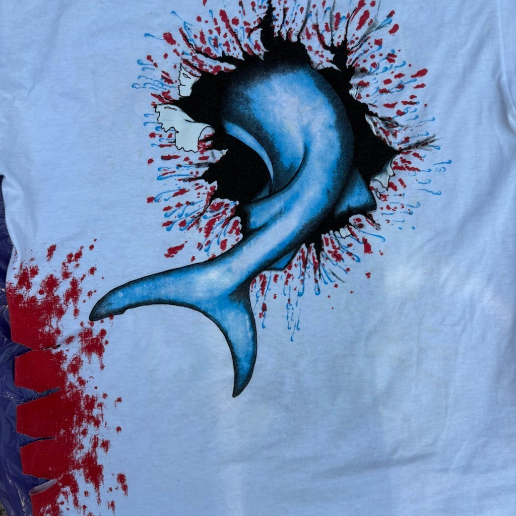 Rare Vintage 1993 Shark Attack T-Shirt Miller Brand Made in USA Big Graphic M gallery