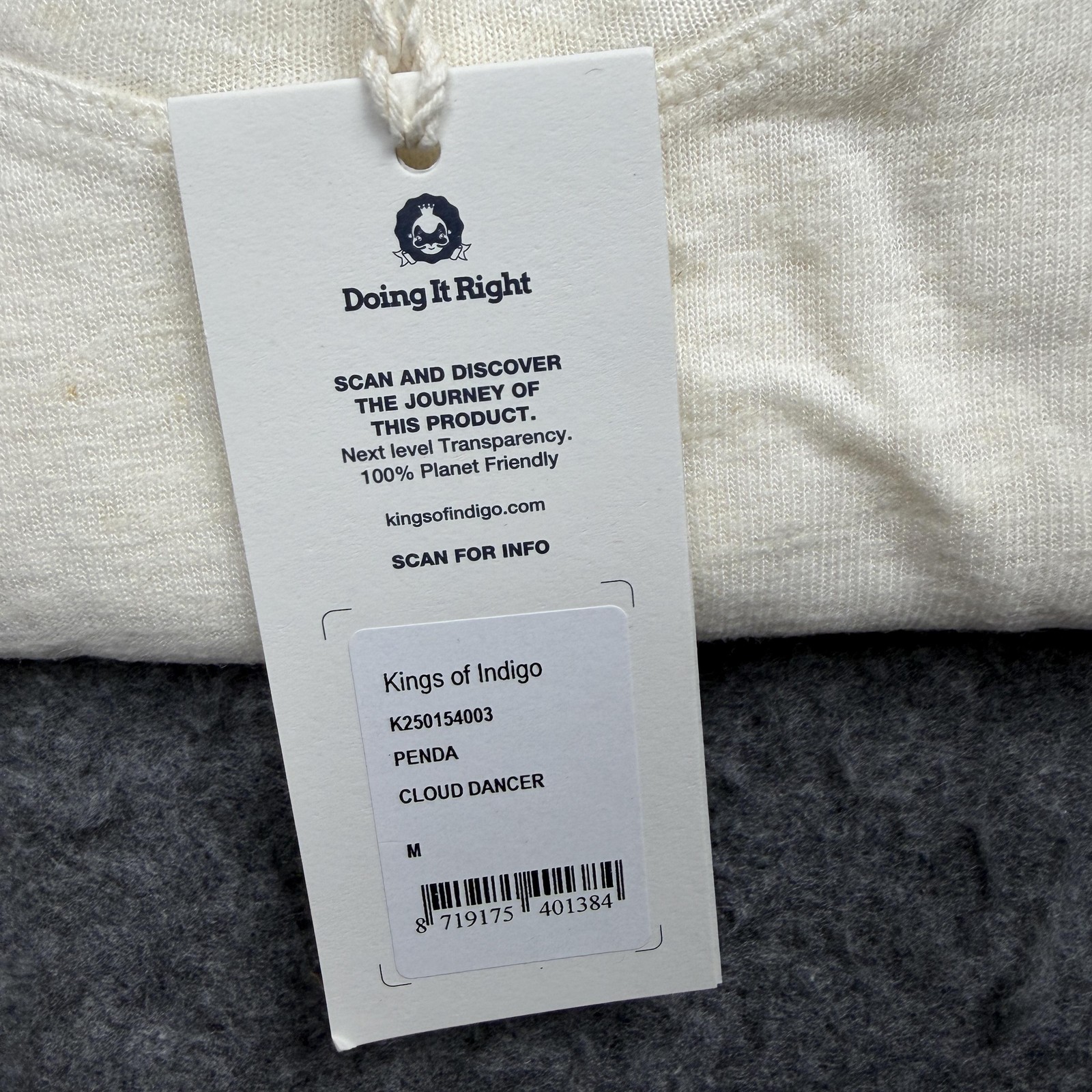Kings Of Indigo Shirt Men's Medium White Penda Pocket Tee Cloud Dancer Crewneck gallery
