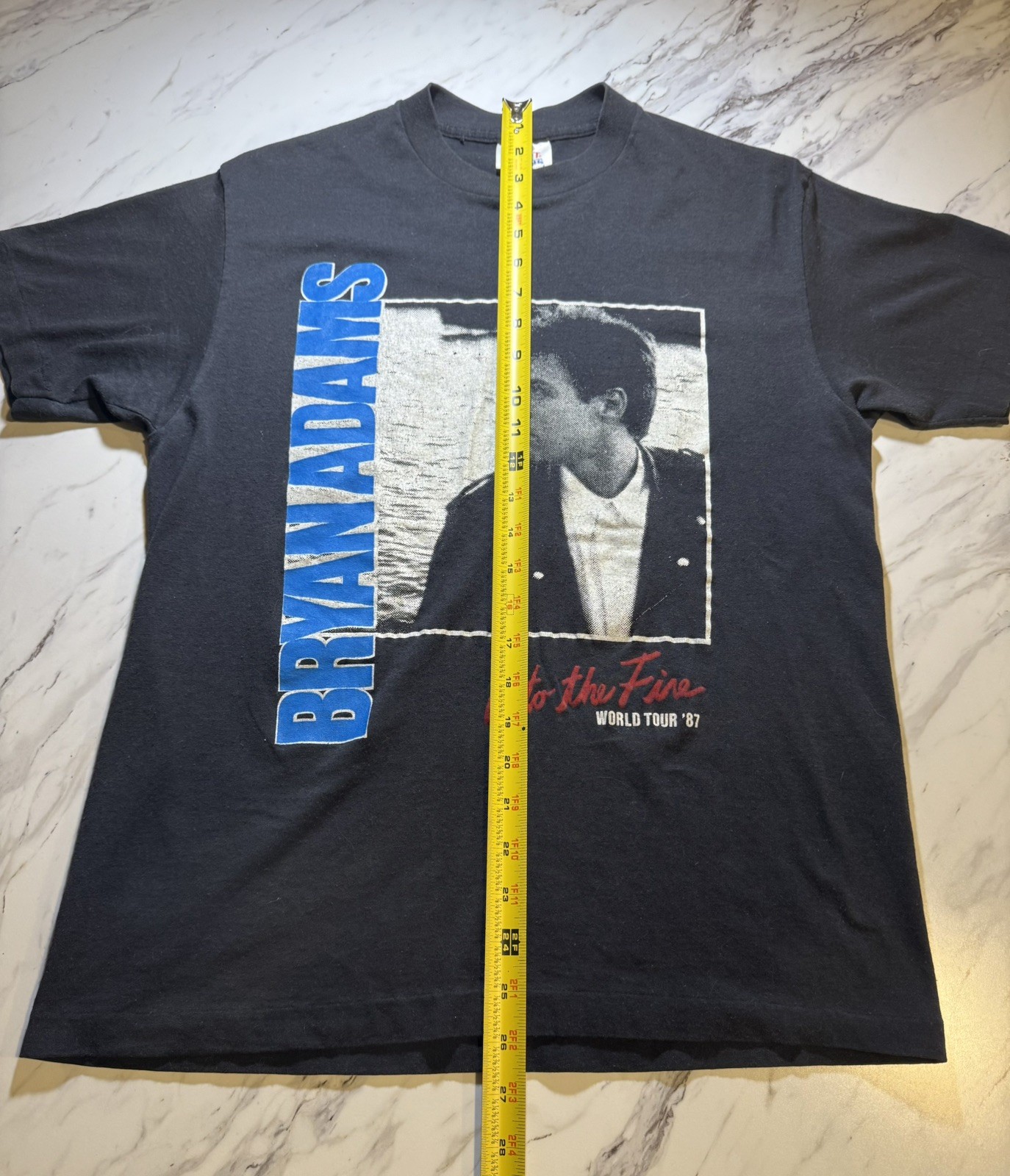 Vintage Bryan Adams Into The Fire World Tour 87 T Shirt Size Large TeeJays gallery