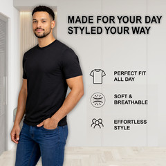 Men’s 2-PACK Crew Neck Casual T-Shirts | Cotton Blend Tees (S-3XL) (FREE SHIP)