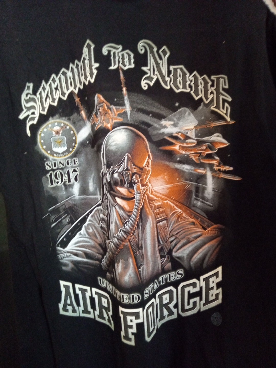 New FOTL Custom Printed T-shirt - Air Force Second To None Size S ~ #120 gallery