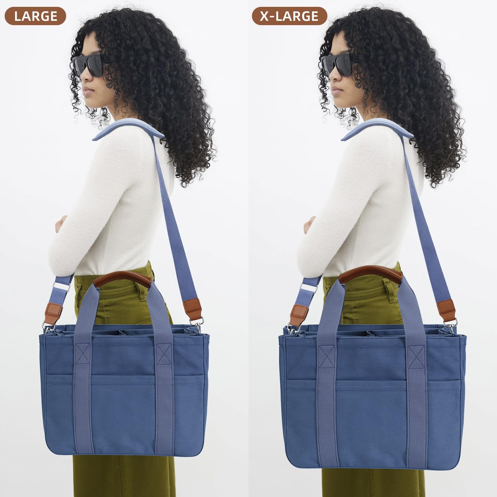 Large Canvas Tote Bag for Women with Zipper, Compartments, and Pockets gallery