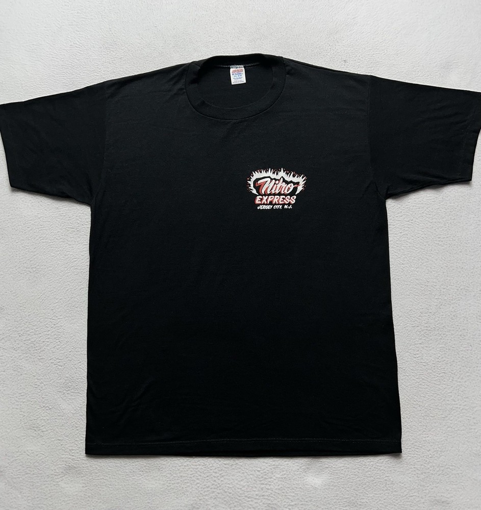 Vintage Nitro Express Jersey City NJ Tee XXL Black Jerzees USA 50/50 Shirt