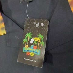 Bennys Aloha Shirts Black with Red Orange and Yellow Flames AOP Y2K