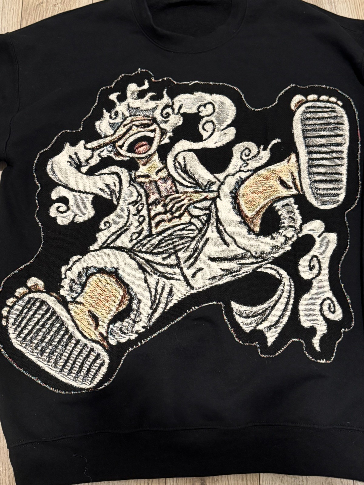 Monkey D. Luffy Gear One-Piece Embroidered Crewneck Sweatshirt Size L Anime