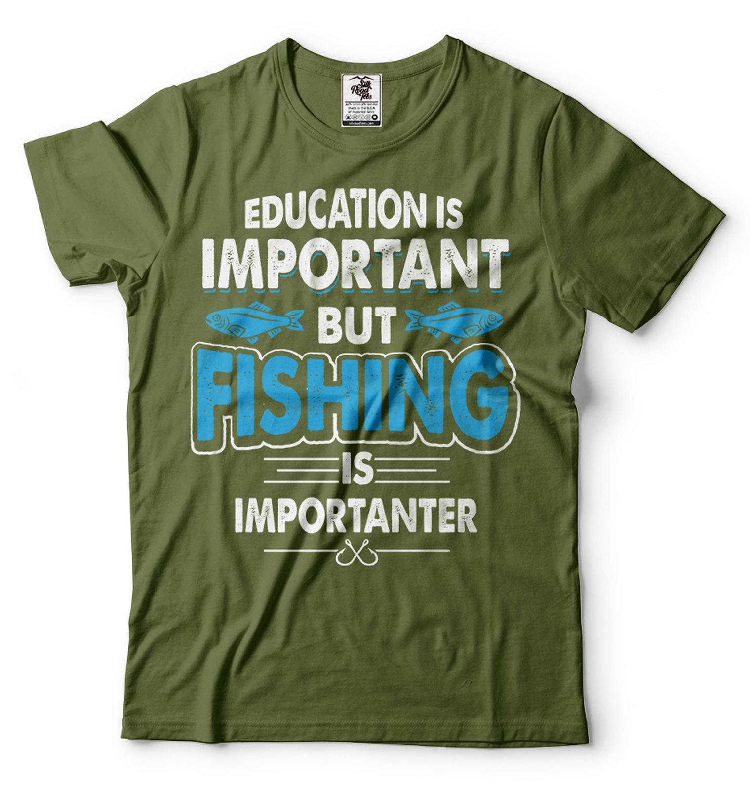 Funny Fishing Joke Tee Education Is Important But Fishing Is Importanter Tee gallery
