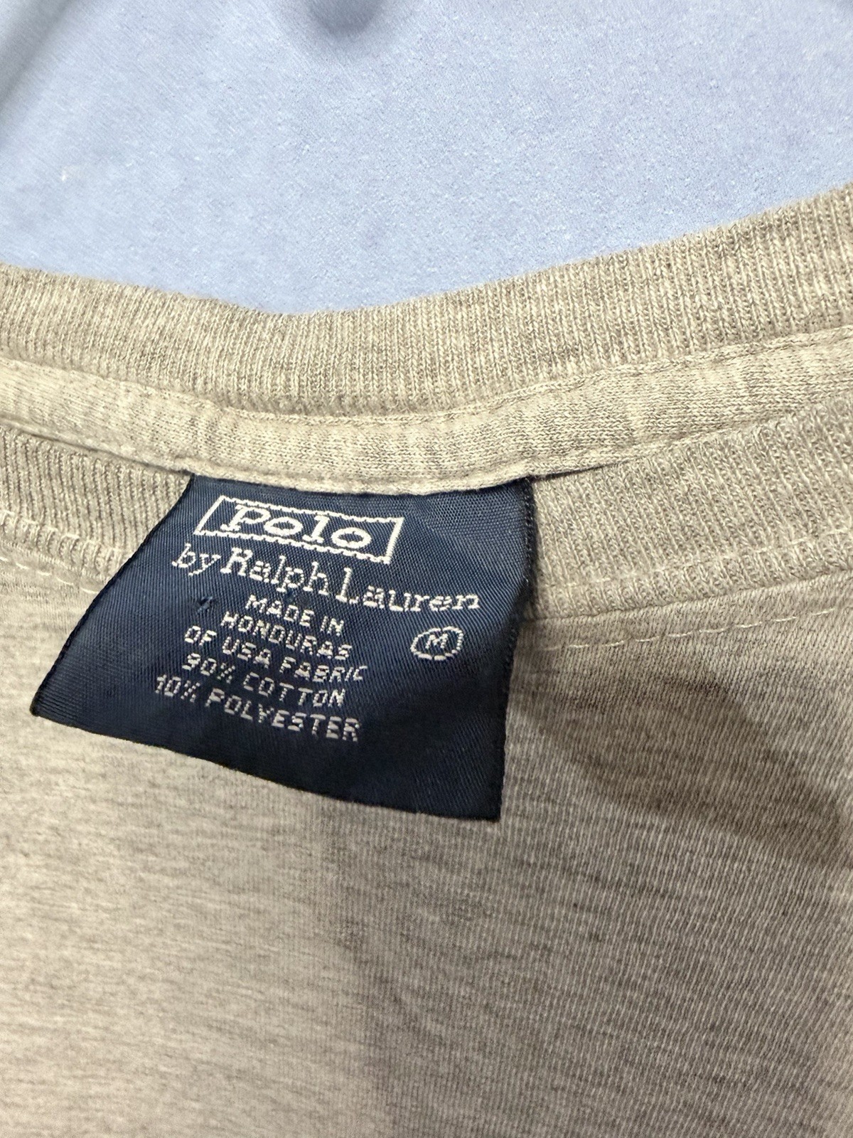 Vintage Polo Ralph Lauren Shirt Men's Medium Gray Tee 90s USA fabric Pony gallery