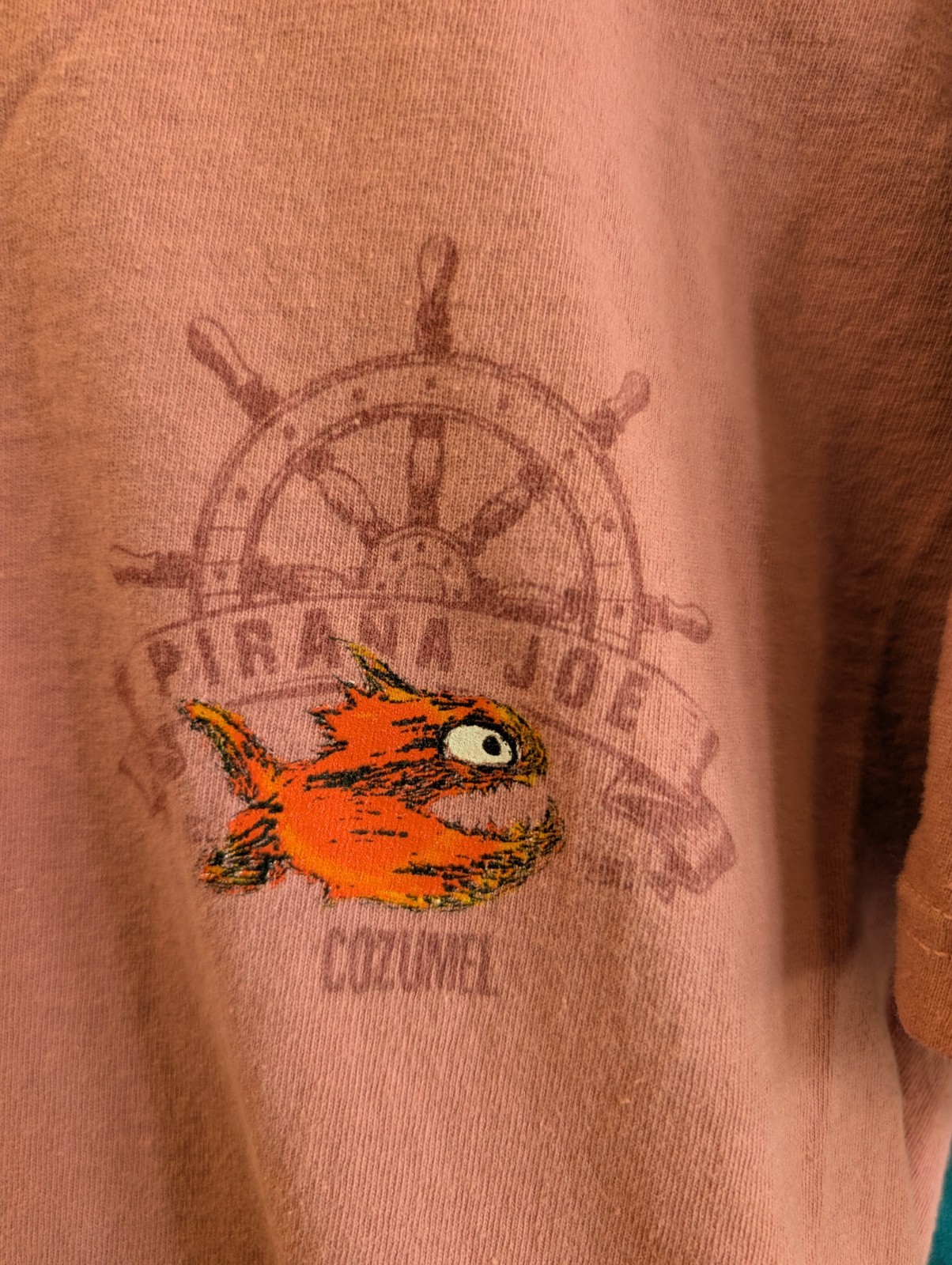 Pirana Joe Cozumel Mexico Tee M Pink Cartoon Piranha Fish Tourist Graphic Shirt gallery