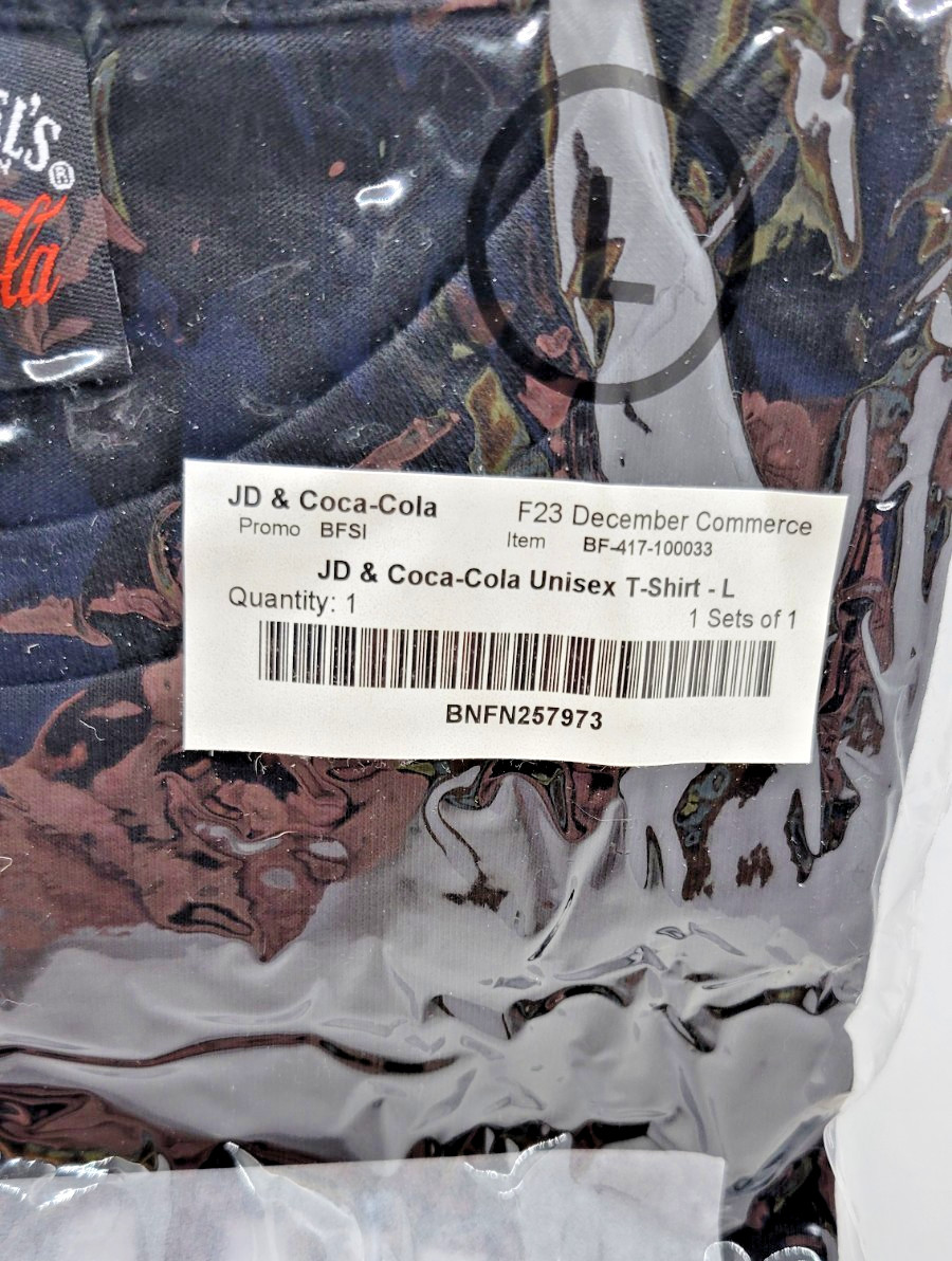 JACK DANIELS X COCA-COLA COLLABORATION LOGO TEE (SIZE L) NWT gallery