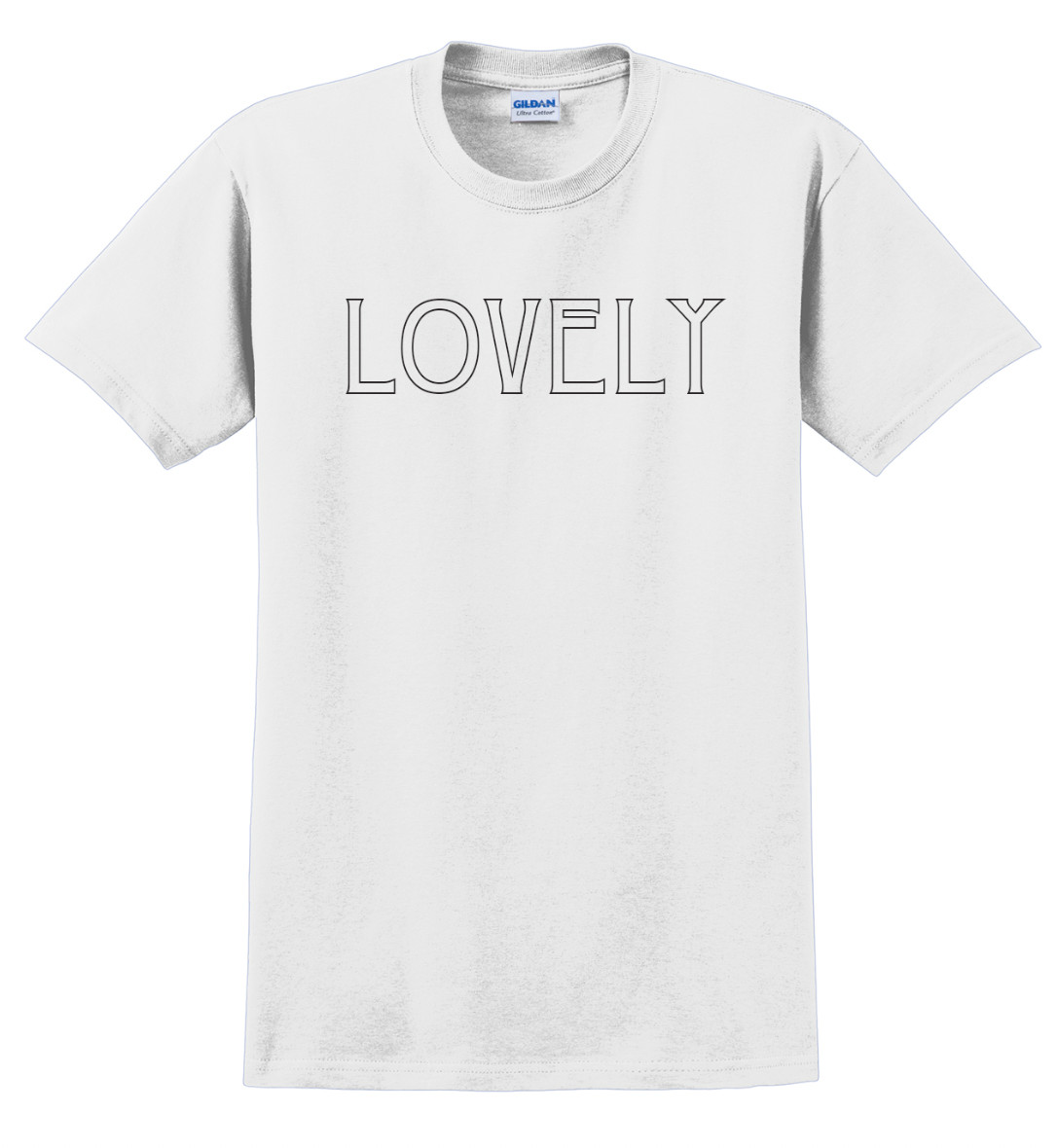 Lovely T-Shirt Short Sleeve Graphic Tee Unisex apparel Text logo design gallery