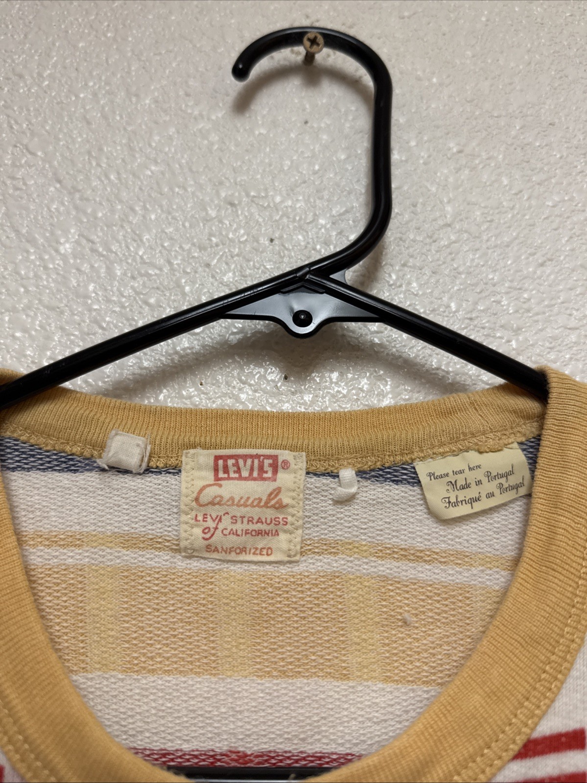 VTG Levi's Clothing LVC Casuals 1960s Striped T Shirt Block Jacquard Knit - Sz M gallery