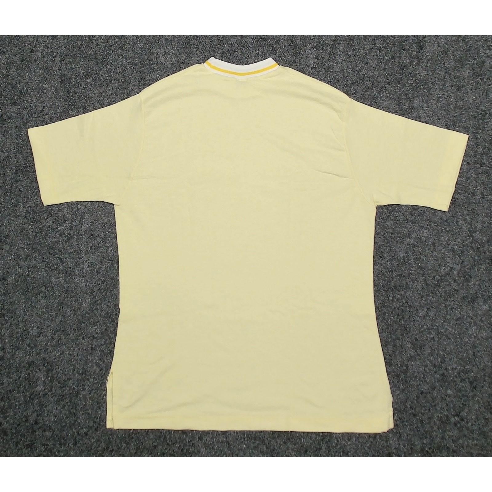 70s Fruit Loom Action Knits Ringer T-Shirt Pique Pale Yellow Mens M gallery