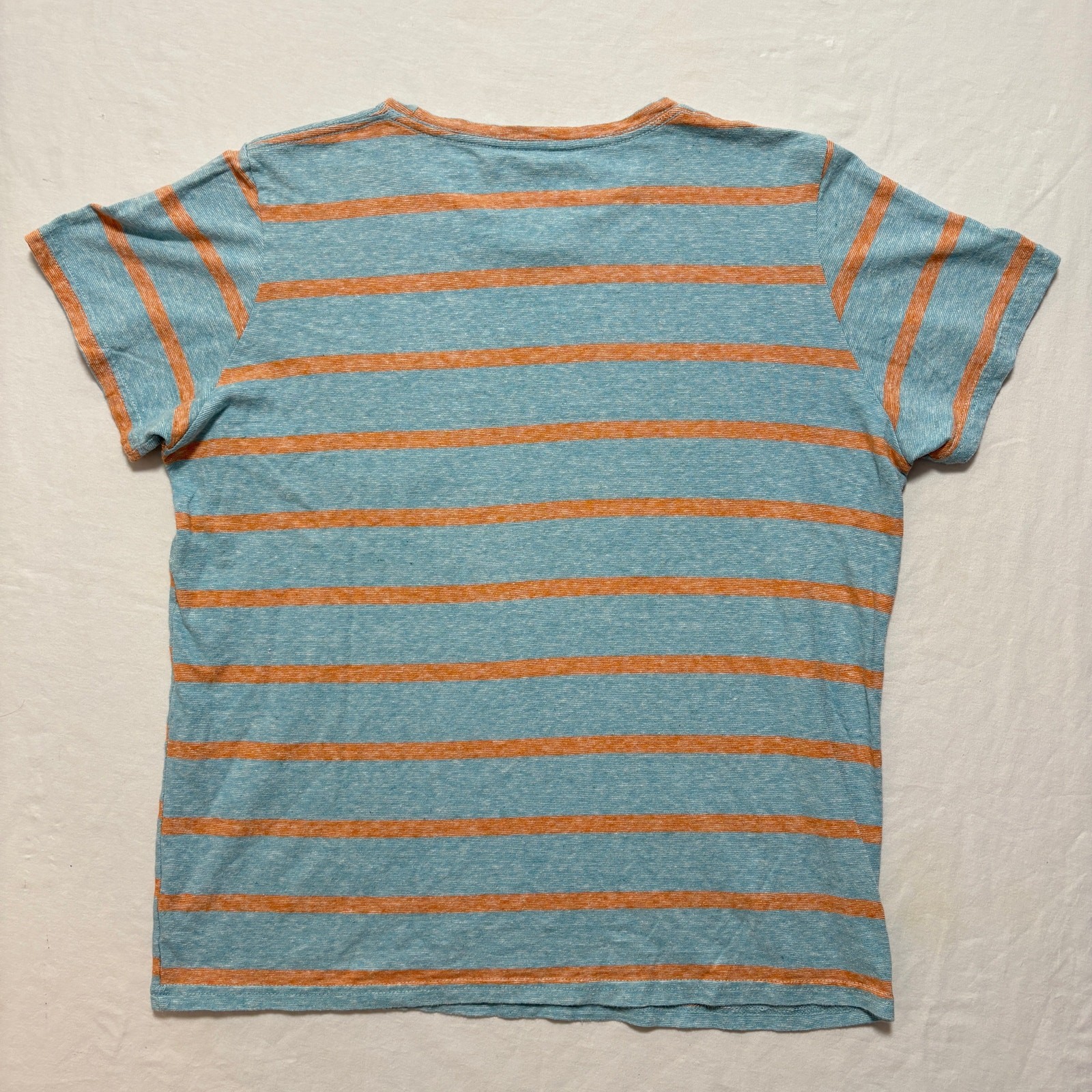 Jungmaven Striped Hemp Organic Cotton Pocket T-Shirt Men’s L Blue Orange gallery