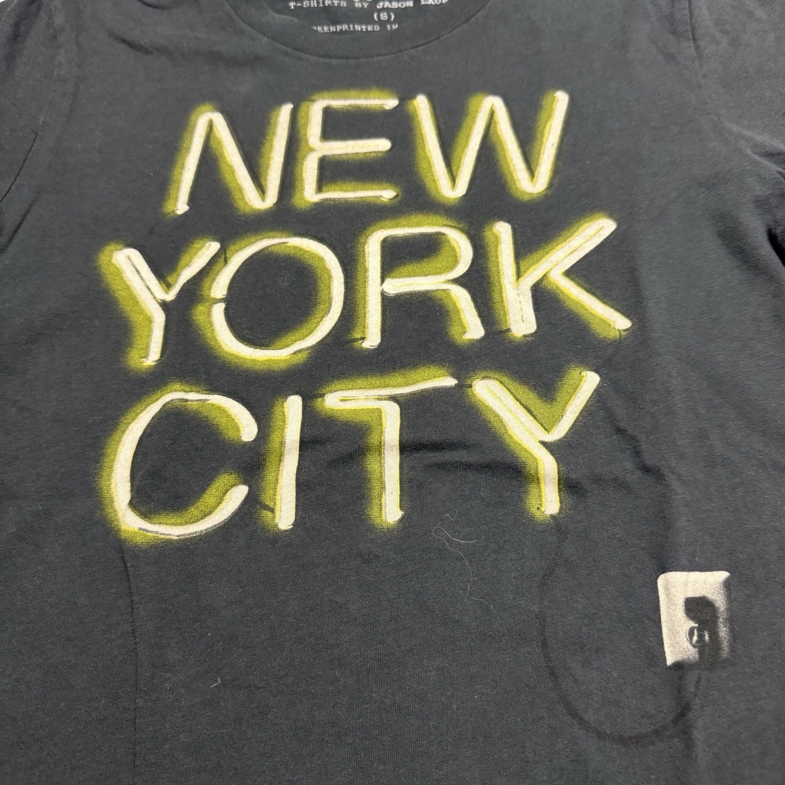 PASTE Jason Laurits Silkscreened New York City Neon Sign Crew Neck T-Shirt Sz: S gallery