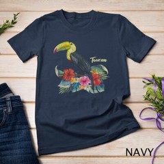 Retro Style Summer Tropical Flowers Leaf Birds Beach Toucans Unisex T-shirt