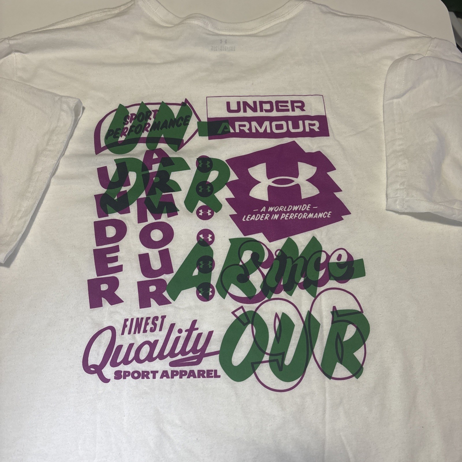 Under Armour Men's Extra Large XXL 2XL Vintage Type T-Shirt White Loose NWT gallery