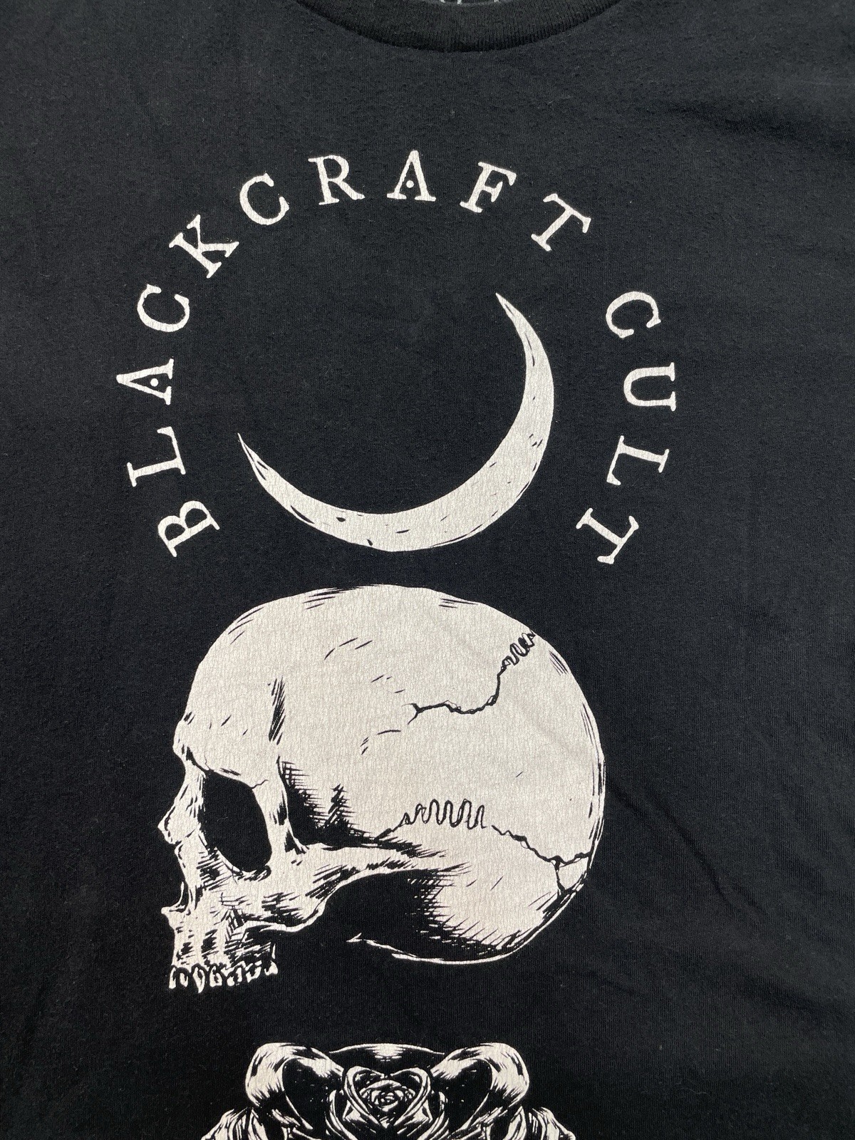 Black Craft Cult Shirt Skull Moon Graphic Goth Tee Black Size L gallery