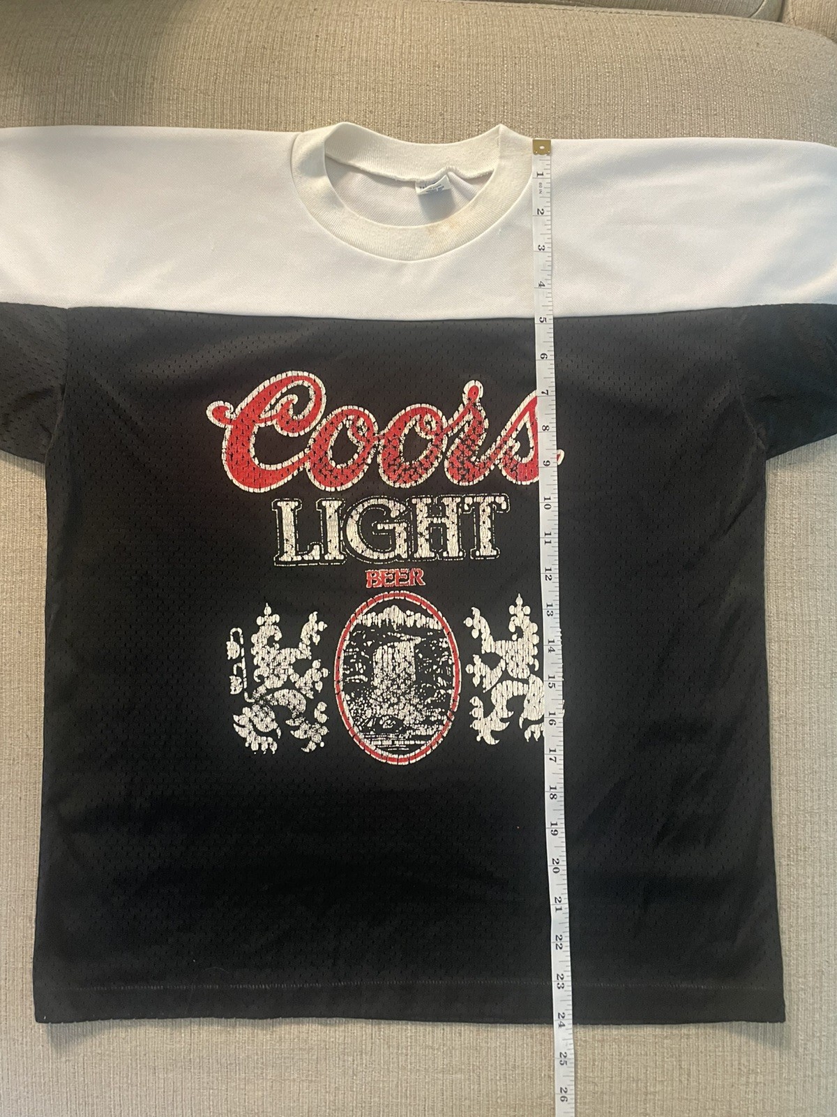 Vintage 1970s 1980s Coors Light Beer Logo Mesh Jersey T Shirt Medium Artex gallery