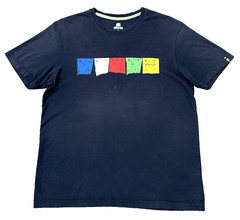 Sherpa Adventure Gear Prayer Flag Graphic T-Shirt Navy Outdoor Tee Large