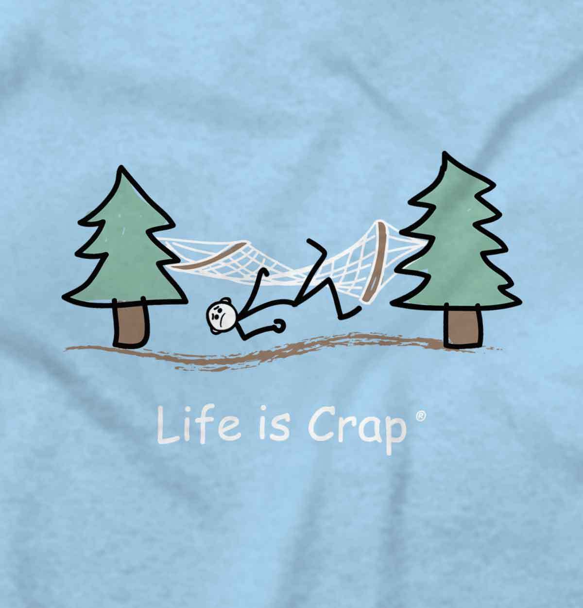 Life Is Crap Camping Funny Outdoor Adventure Womens or Mens Crewneck T Shirt Tee gallery