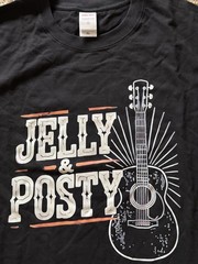 Jelly & Posty acoustic guitar graphic.