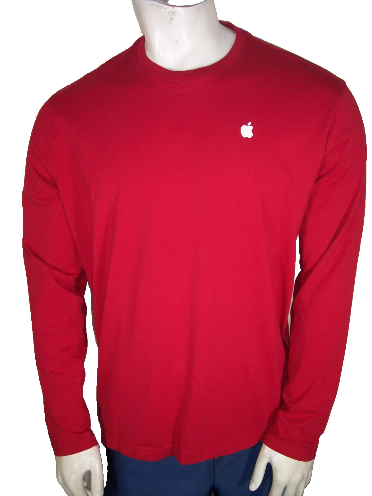 Apple Employees Large Long Sleeve Red Cotton T-shirt gallery