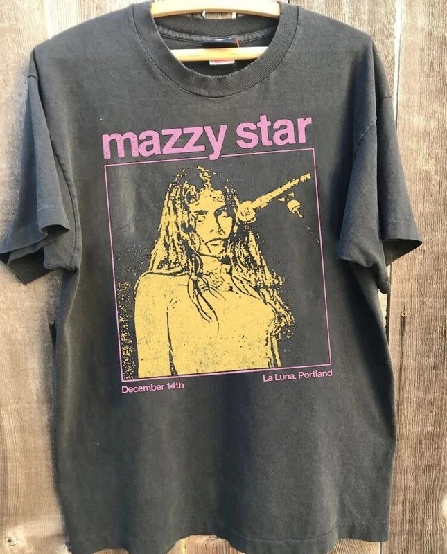 Retro Mazzy Star Shirt, Mazzy Star Charcoal Cotton  All Size Shirt C59.104