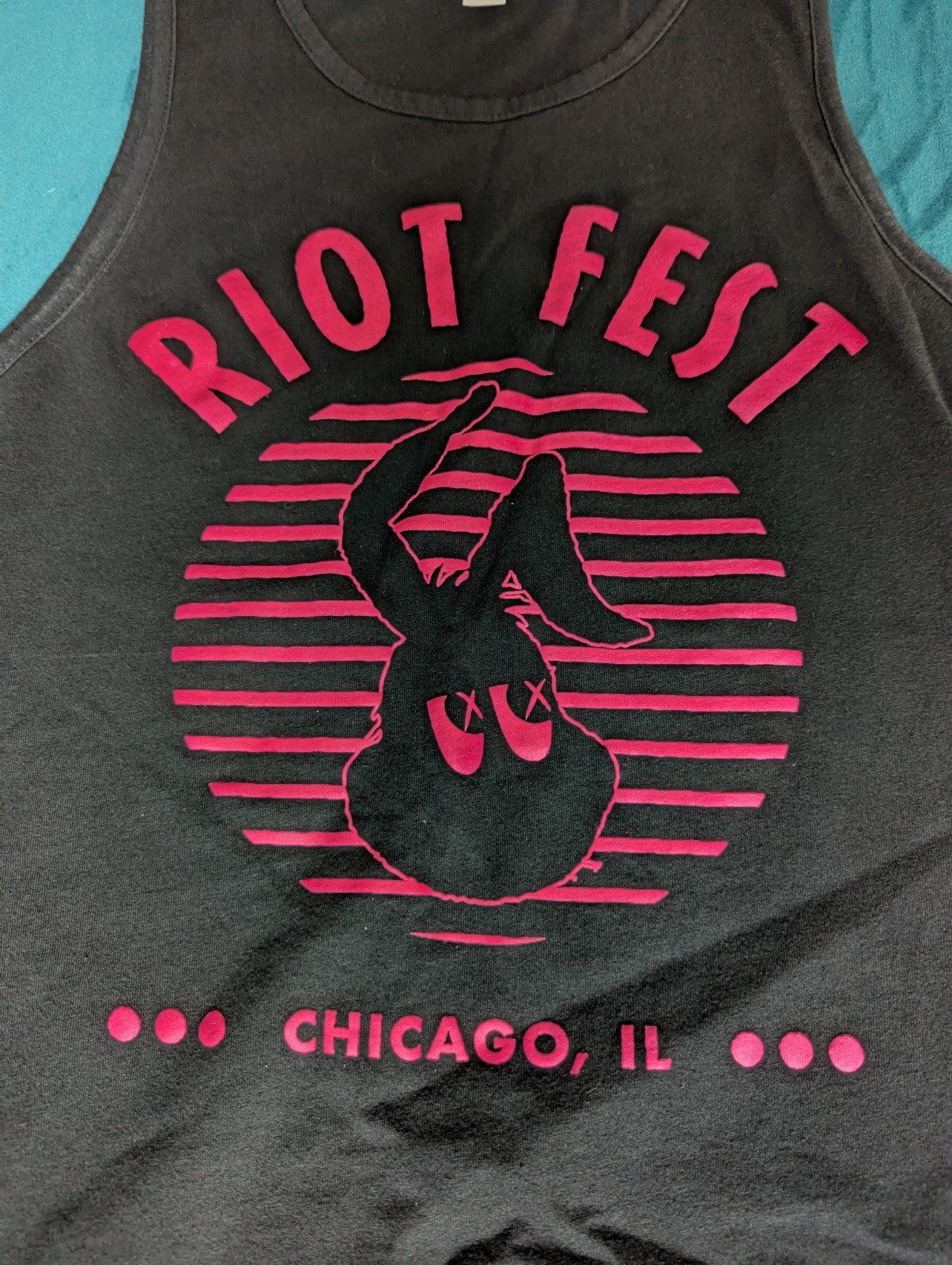 2024 Riot Fest Limited Edition Black Hot Pink Unisex Tank Top – Small