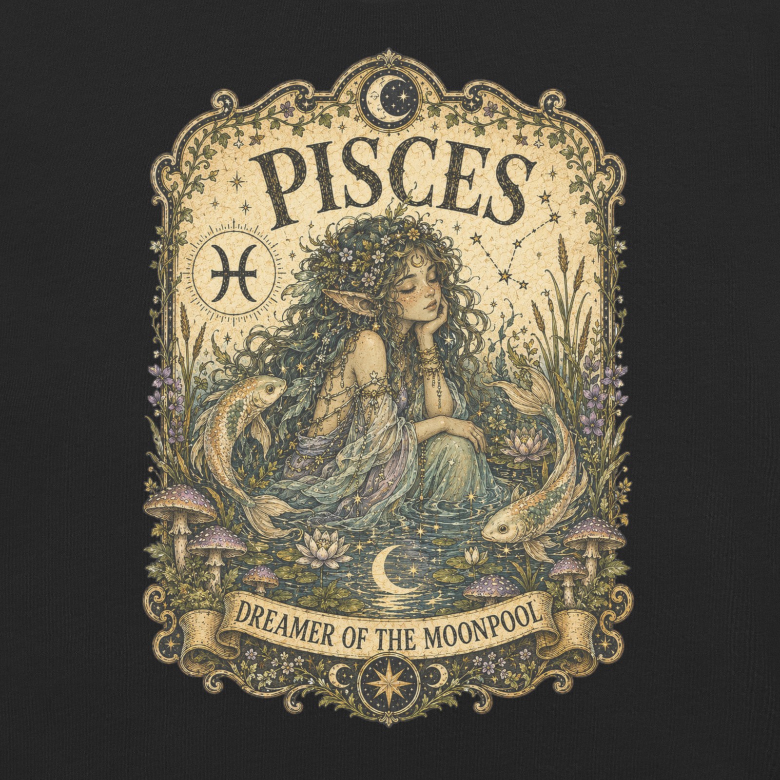 Pisces Dreamer of the Moonpool T-Shirt Premium Comfort Colors Zodiac Tee S-4XL gallery
