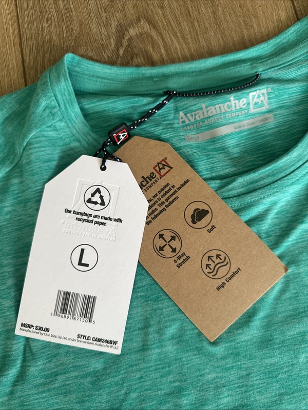 Avalanche Men’s Performance Pocket Tee 4 Way Stretch Comfort Green Heather Large gallery