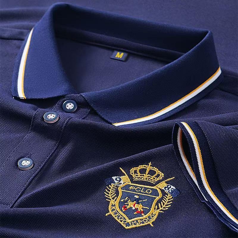 Nueva camisa polo bordada de manga corta para hombre, informal de negocios gallery